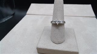 Lady's Diamond Engagement Ring 15 Diamonds .68 Carat T.W. 14K White Gold 3.65g